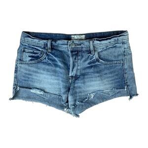 FP Free People Button Fly Raw Hem Cut Off Jean Shorts Sz Waist 27